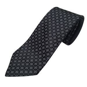 Express Black and Gray SLIM Geometric Men's Tie 59" Length 100% Silk
